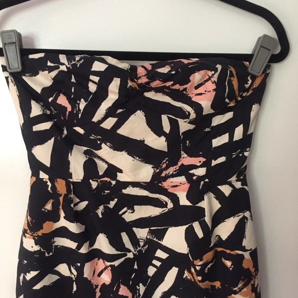 J.Crew Abstract Rose Strapless Dress, size 0 - Picture 2 of 5